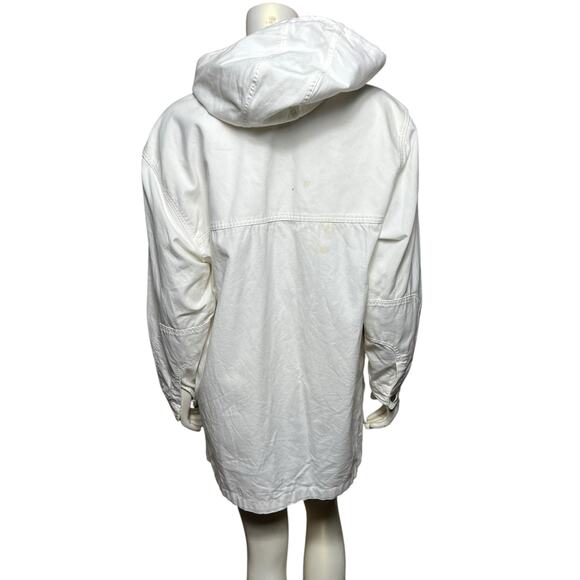 Vintage Marsh Landing White Hooded Shirt Jacket – 100% Cotton – Size L - Picture 4 of 8
